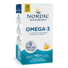Omega-3, 690mg Lemon - 60 softgels - Sense42 Beauty and Health