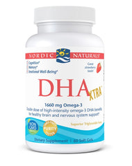DHA Xtra, 1660mg Strawberry (EAN 768990017452) - 60 softgels - Sense42 Beauty and Health