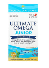 Ultimate Omega Junior, 680mg Strawberry - 90 mini softgels - Sense42 Beauty and Health