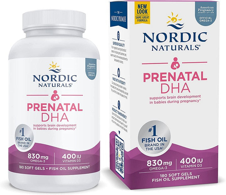 Prenatal DHA, 830mg Omega-3 + 400 IU D3 Unflavored (EAN 768990017483) - 180 softgels - Sense42 Beauty and Health