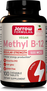 Methyl B-12, 500mcg (Cherry) - 100 vegan chewable tabs - Sense42 Beauty and Health