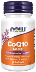 CoQ10 with Selenium & Vitamin E, 50mg - 50 softgels - Sense42 Beauty and Health