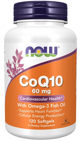 CoQ10 with Omega-3, 60mg - 120 softgels - Sense42 Beauty and Health
