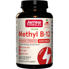 Methyl B-12, 5000mcg (Cherry) - 60 vegan chewable tabs - Sense42 Beauty and Health
