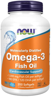 Omega-3 Fish Oil, Molecularly Distilled - 200 softgels - Sense42 Beauty and Health