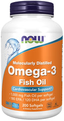 Omega-3 Fish Oil, Molecularly Distilled - 200 softgels - Sense42 Beauty and Health