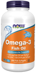 Omega-3 Fish Oil, Molecularly Distilled - 200 fish softgels - Sense42 Beauty and Health