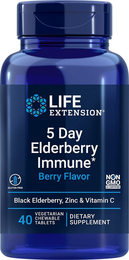 5 Day Elderberry Immune, Berry - 40 chewable tabs - Sense42 Beauty and Health