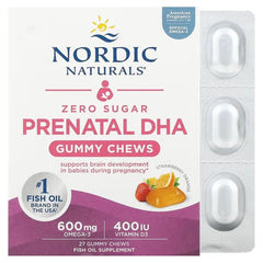 Prenatal DHA Gummy Chews, Strawberry Orange - 27 gummies - Sense42 Beauty and Health