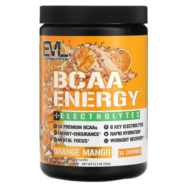 BCAA Energy + Electrolytes, Orange Mango - 333g - Sense42 Beauty and Health