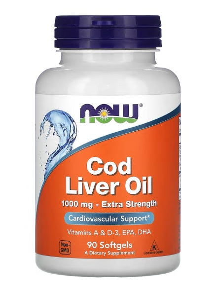 Cod Liver Oil, 1000mg Extra Strength - 90 softgels - Sense42 Beauty and Health