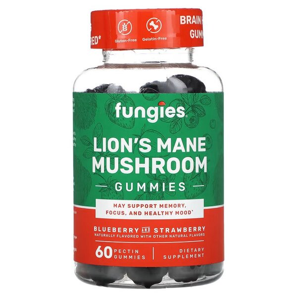 Lion's Mane Mushroom Gummies, Blueberry & Strawberry - 60 gummies - Sense42 Beauty and Health