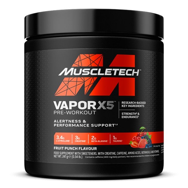 Vapor X5 Pre-Workout, Fruit Punch - 247g - Sense42 Beauty and Health