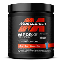 MuscleTech Vapor X5 Pre-Workout, Blue Razz Freeze - 252g - Sense42 Beauty and Health
