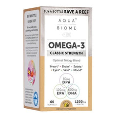 Aqua Biome Omega-3 Classic Strength, 1200mg (Lemon) - 60 softgels - Sense42 Beauty and Health
