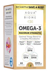 Aqua Biome Omega-3 Maximum Strength, 2000mg (Lemon) - 60 softgels - Sense42 Beauty and Health