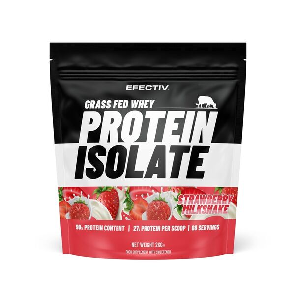 Grass Fed Whey Protein Isolate, Strawberry Milkshake - 2000g - Sense42 Beauty and Health