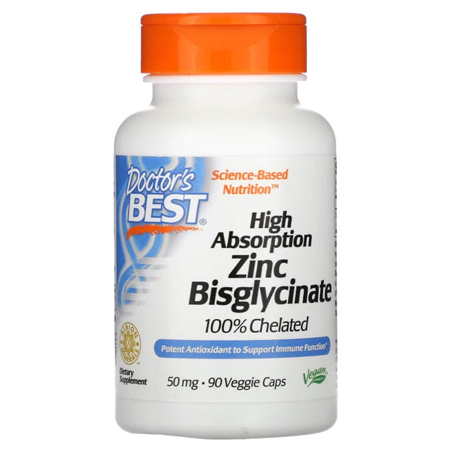 High Absorption Zinc Bisglycinate, 50mg - 90 vcaps - Sense42 Beauty and Health