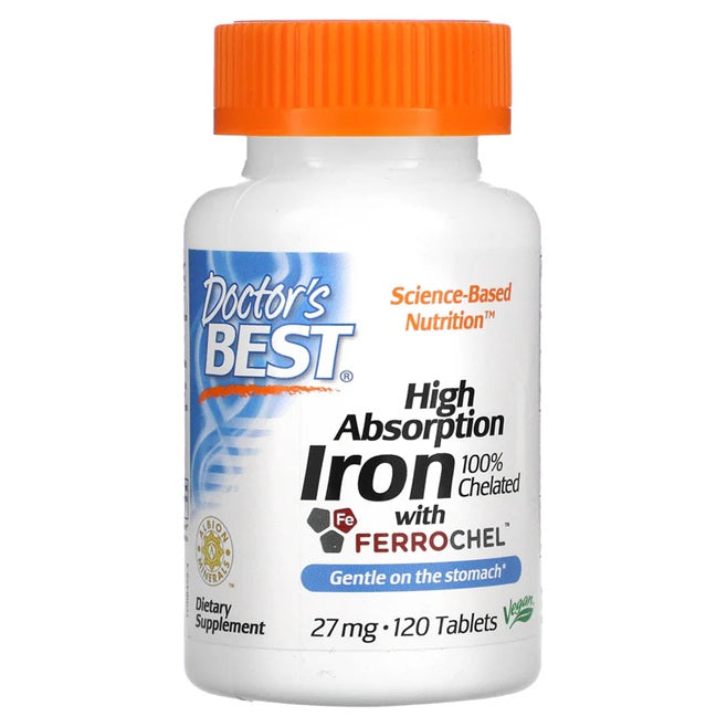 High Absorption Iron, 27mg - 120 tablets - Sense42 Beauty and Health