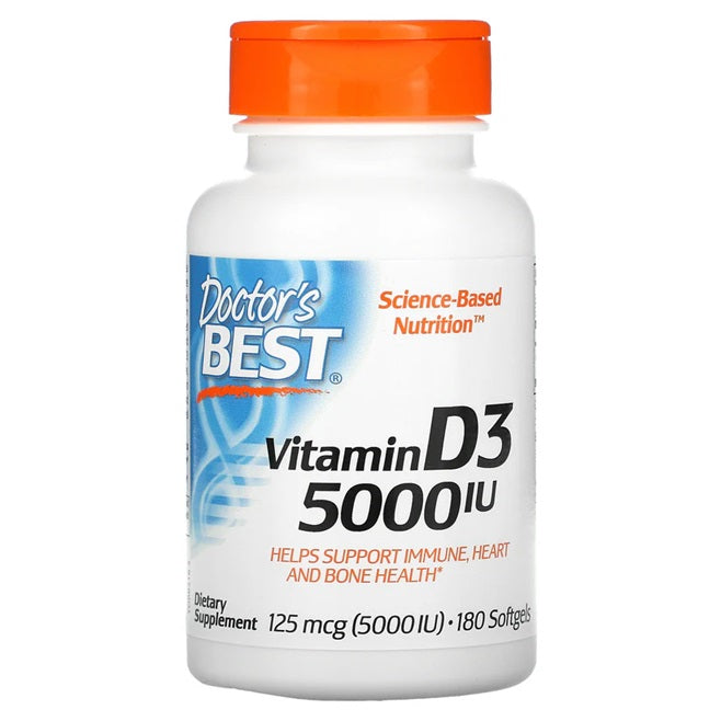 Vitamin D3, 5000 IU - 180 softgels - Sense42 Beauty and Health
