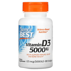 Vitamin D3, 5000 IU - 180 softgels - Sense42 Beauty and Health