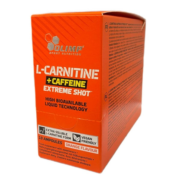 L-Carnitine + Caffeine Extreme Shot, Orange - 10 x 25 ml. - Sense42 Beauty and Health