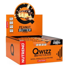 Qwizz 35% Protein Bar, Peanut Butter - 12 x 60g - Sense42 Beauty and Health