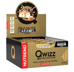 Qwizz 35% Protein Bar, Gold Salted Caramel - 12 x 60g - Sense42 Beauty and Health