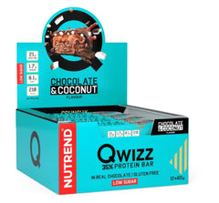 Qwizz 35% Protein Bar, Chocolate & Coconut - 12 x 60g - Sense42 Beauty and Health