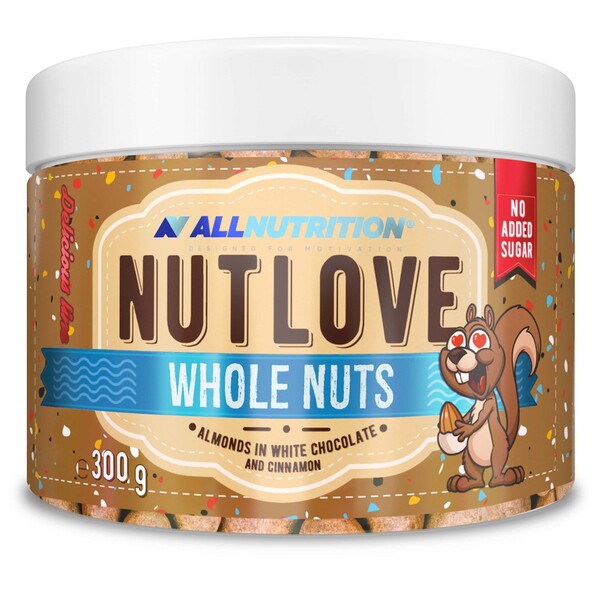 Nutlove Whole Nuts, Almonds in White Chocolate & Cinnamon - 300g - Sense42 Beauty and Health