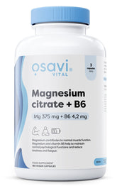 Osavi Magnesium Citrate + B6, 375mg + 4.2mg - 180 vcaps