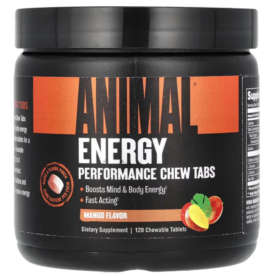 Animal Energy Performance Chew Tabs, Mango - 120 chewable tablets - Sense42 Beauty and Health
