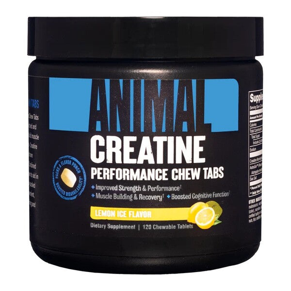 Animal Creatine Chews, Lemon Ice (EAN 039442005533) - 120 chewable tablets - Sense42 Beauty and Health