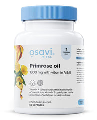 Osavi Primrose Oil with Vitamin A & E, 1800mg - 60 softgels