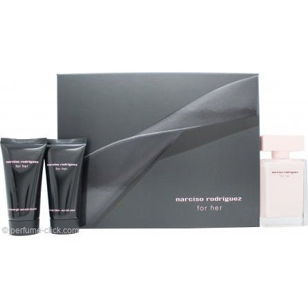 Narciso Rodriguez for Her Gift Set 50ml EDT + 50ml Body Lotion + 50ml Shower Gel