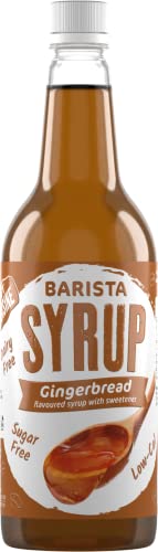 Fit Cuisine Coffee Syrups - Barista Syrup for Coffee Drinks, Coffee Flavours, Low Calorie, Sugar Free (Gingerbread Syrup - 1 Litre) - Sense42 Beauty and Health