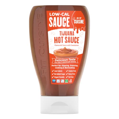Fit Cuisine Low Calorie Sauce - Low-Cal Sauce to Support Weight Management, Low Carb Diet, Keto Friendly, Vegan, For Dipping, Dressing, Cooking, Marinading - 425ml (Tijuana Hot Sauce) - Sense42 Beauty and Health