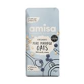 Amisa Organic Gluten Free Porridge Oats, 1kg - Batch Tested for Gluten - Source of Fibre - Sustainable 100% Recyclable Paper Packaging - For Cooking, Breakfast or Baking - Sense42 Beauty and Health