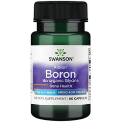 Swanson Boron from Albion - Boroganic Glycine Supplement Supporting Joint Health & Bone Health - High Absorption Formula May Support Overall Balance - (60 Capsules, 6mg Each) - Sense42 Beauty and Health