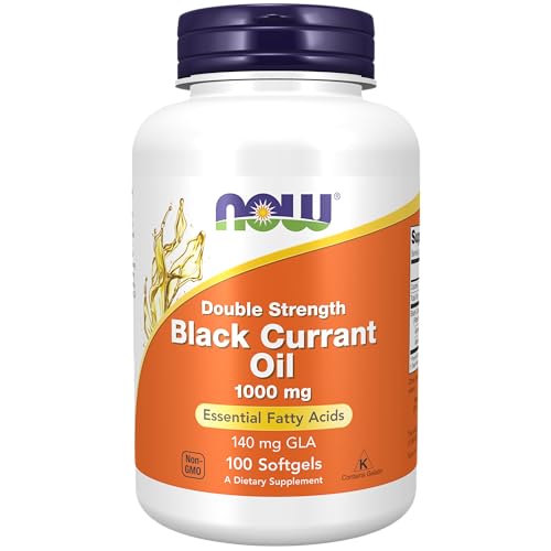 Now Foods Double Strength Black Currant Oil Dietary Supplement, 1000 mg, 100 Softgels - Sense42 Beauty and Health