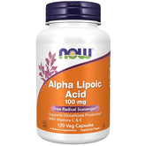 NOW Supplements, Alpha Lipoic Acid 100 mg with Vitamins C & E, Free Radical Scavenger*, 120 Veg Capsules - Sense42 Beauty and Health