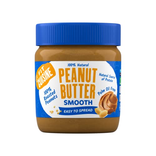 Fit Cuisine Premium Peanut Butter Smooth - Source of Protein, Palm Oil Free, Contains Roasted Peanuts, Easy to Spread, No Preservatives, Vegan, Halal & Kosher Certified, 350g - Sense42 Beauty and Health