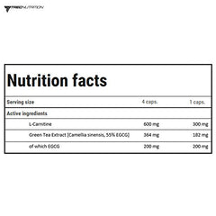 Trec Nutrition L-Carnitine + Green Tea - 90 capsules - Sense42 Beauty and Health