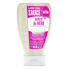 Fit Cuisine Low Calorie Sauce - Low-Cal Sauce to Support Weight Management, Low Carb Diet, Keto Friendly, Vegan, For Dipping, Dressing, Cooking, Marinading - 425ml (Garlic & Herb) - Sense42 Beauty and Health