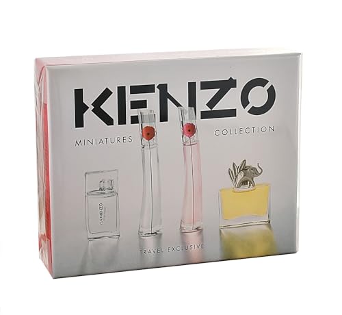 Kenzo Miniatures Gift Set 5ml Jungle Elephant EDP + 4ml Flower EDP + 4ml Flower by Kenzo Poppy Bouquet EDP + 5ml L'Eau Kenzo Pour Femme EDT - Sense42 Beauty and Health