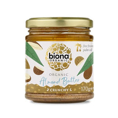 Biona Organic Crunchy Almond Butter 170g - Sense42 Beauty and Health