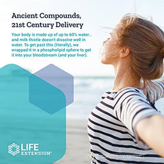 Life Extention Advanced Milk Thistle - Milk Thistle Supplement for Liver Function Support, Kidney Health & Detox - with Silymarin, Silibinins, Isosilybin A,B - Gluten-Free, Non-GMO - 60 Softgels - Sense42 Beauty and Health