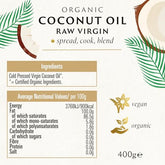 Biona Organic Coconut Virgin Oil Raw 400g - Sense42 Beauty and Health
