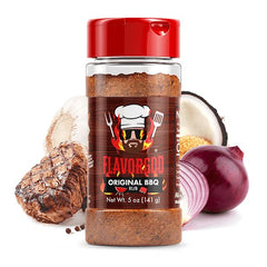 Original BBQ Rub Mix by Flavor God - Premium All Natural & Healthy Spice Blend for Grilling Chicken, Wings, Beef, Pork, Bacon, Eggs, Seafood, Vegetables, Salad, Tacos, Pizza - Kosher - Sense42 Beauty and Health