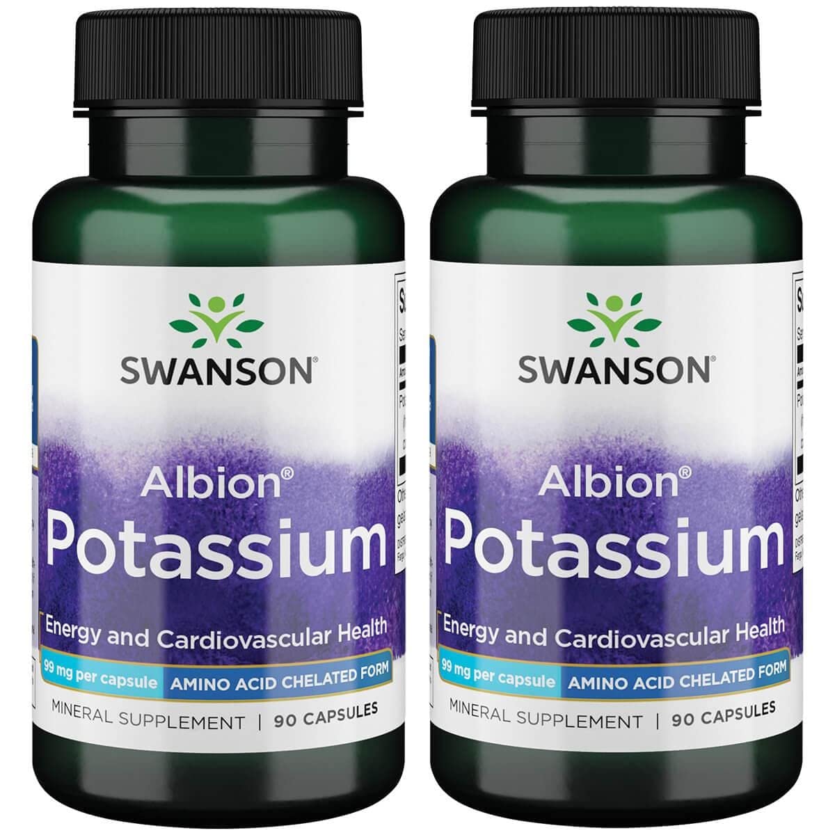 Swanson Albion Complexed Potassium 99 Milligrams 90 Capsules - 2 Pack - Sense42 Beauty and Health
